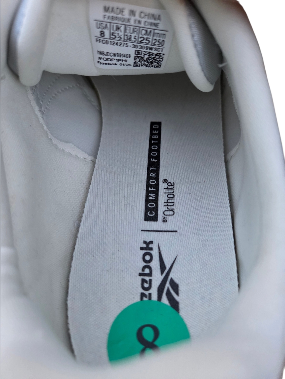 Reebok - Silver and White Metallic Retro Low-Top Sneakers w/Ortholite Comfort - Picture 6 of 8